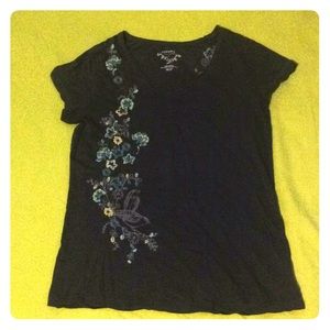 Beautiful Embroidered V-Neck Tee